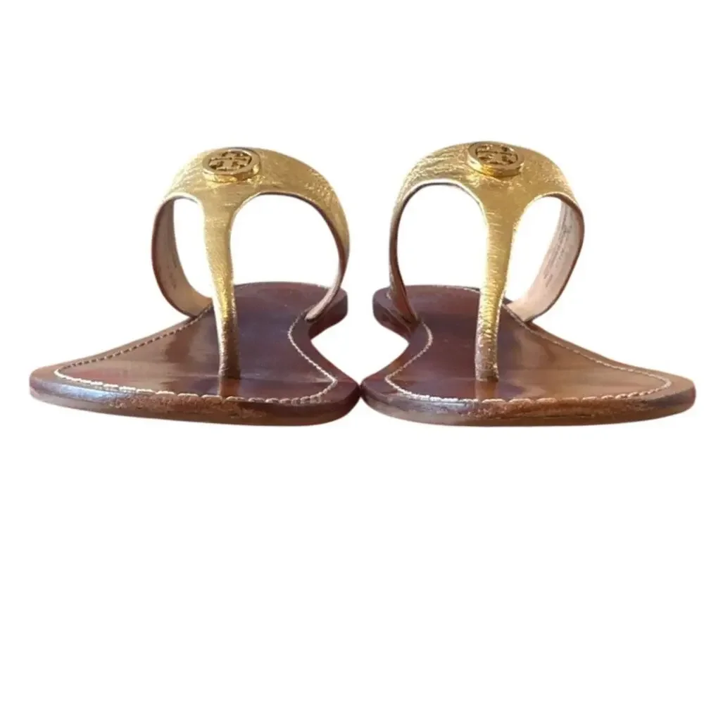Tory Burch‎ Cameron Gold Leather Sandals 9.5